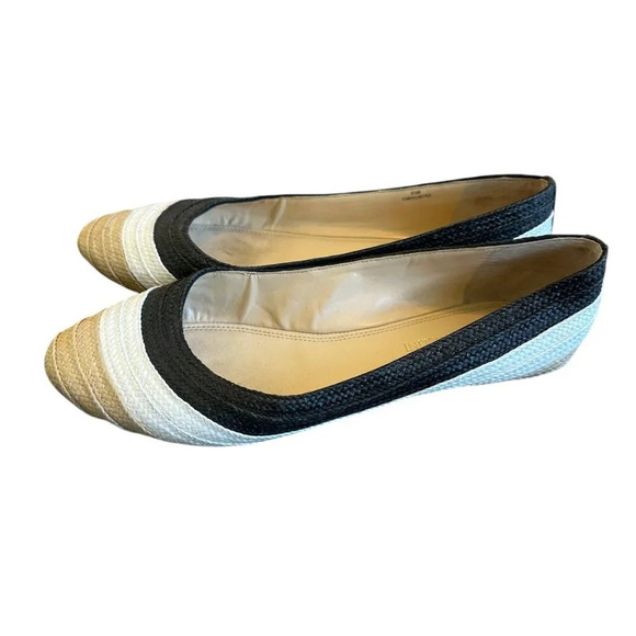 Enzo Angiolini Bullseye Raffia Flats Slip On Ballet Color Block Size 8.5 Women's - Picture 5 of 14